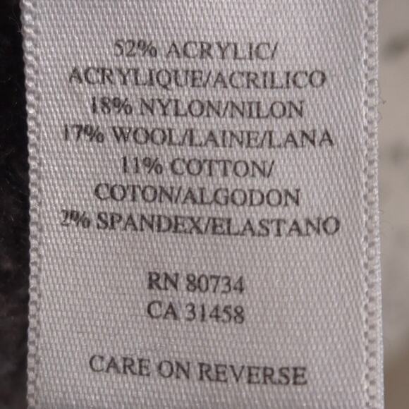 BCBG MaxAzria Cardigan Brown Wool Blend Puff Sleeves Button Medium - Picture 10 of 10